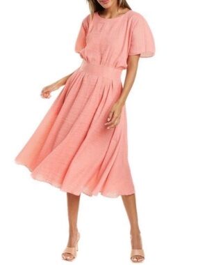 Club Monaco Coral-Peach Midi Dress